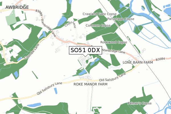 SO51 0DX map - small scale - OS Open Zoomstack (Ordnance Survey)