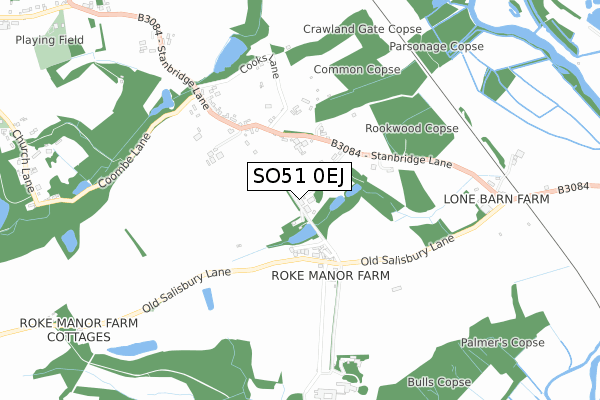 SO51 0EJ map - small scale - OS Open Zoomstack (Ordnance Survey)
