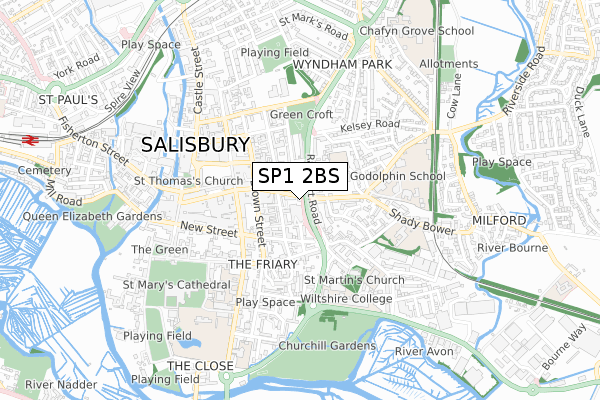 SP1 2BS map - small scale - OS Open Zoomstack (Ordnance Survey) SP1 2BS map - small scale - OS Open Zoomstack (Ordnance Survey)
