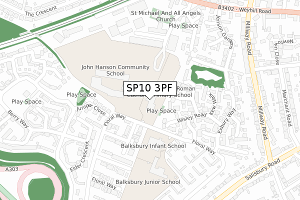 SP10 3PF map - large scale - OS Open Zoomstack (Ordnance Survey) SP10 3PF map - large scale - OS Open Zoomstack (Ordnance Survey)