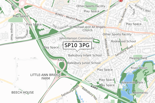 SP10 3PG map - small scale - OS Open Zoomstack (Ordnance Survey) SP10 3PG map - small scale - OS Open Zoomstack (Ordnance Survey)