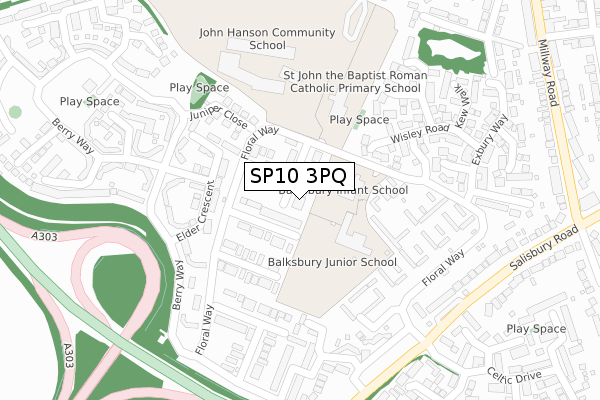 SP10 3PQ map - large scale - OS Open Zoomstack (Ordnance Survey)