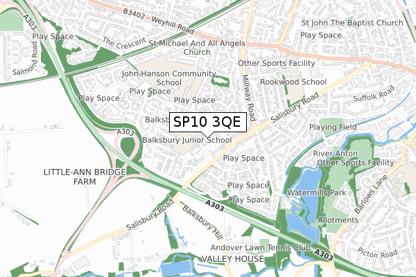 SP10 3QE map - small scale - OS Open Zoomstack (Ordnance Survey) SP10 3QE map - small scale - OS Open Zoomstack (Ordnance Survey)