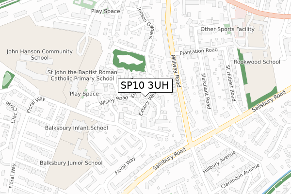 SP10 3UH map - large scale - OS Open Zoomstack (Ordnance Survey)