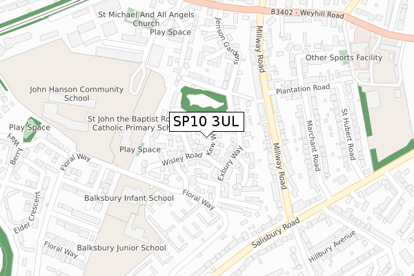 SP10 3UL map - large scale - OS Open Zoomstack (Ordnance Survey)