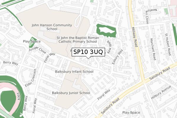 SP10 3UQ map - large scale - OS Open Zoomstack (Ordnance Survey)