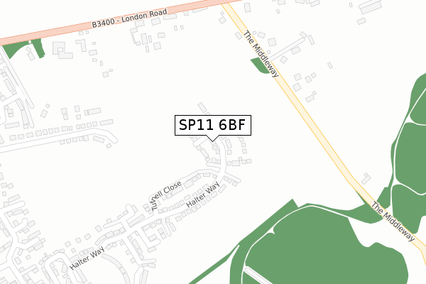 SP11 6BF map - large scale - OS Open Zoomstack (Ordnance Survey) SP11 6BF map - large scale - OS Open Zoomstack (Ordnance Survey)