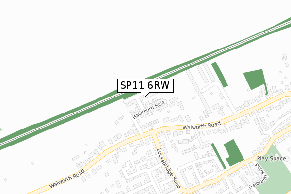 SP11 6RW map - large scale - OS Open Zoomstack (Ordnance Survey)