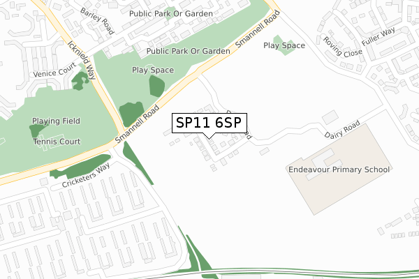 SP11 6SP map - large scale - OS Open Zoomstack (Ordnance Survey)