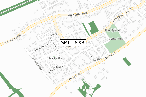 SP11 6XB map - large scale - OS Open Zoomstack (Ordnance Survey)