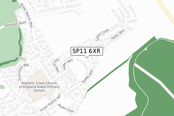 SP11 6XR map - large scale - OS Open Zoomstack (Ordnance Survey)