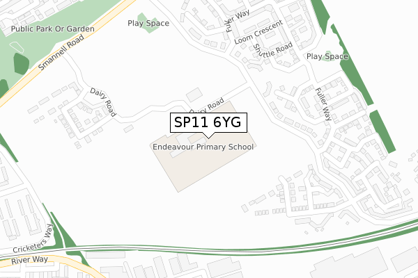 SP11 6YG map - large scale - OS Open Zoomstack (Ordnance Survey)