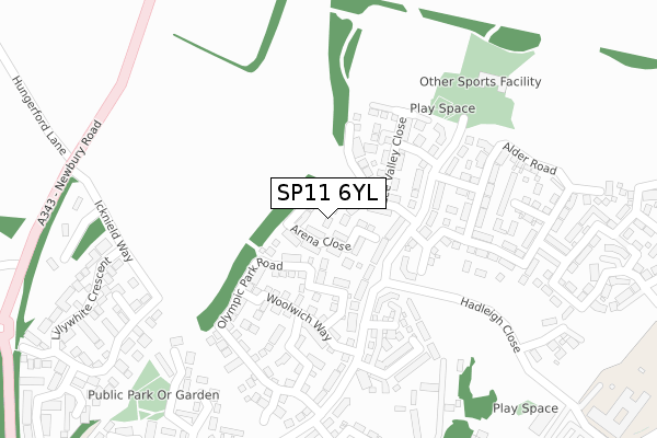 SP11 6YL map - large scale - OS Open Zoomstack (Ordnance Survey) SP11 6YL map - large scale - OS Open Zoomstack (Ordnance Survey)