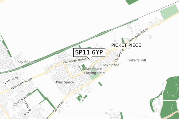 SP11 6YP map - small scale - OS Open Zoomstack (Ordnance Survey) SP11 6YP map - small scale - OS Open Zoomstack (Ordnance Survey)