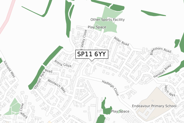 SP11 6YY map - large scale - OS Open Zoomstack (Ordnance Survey)