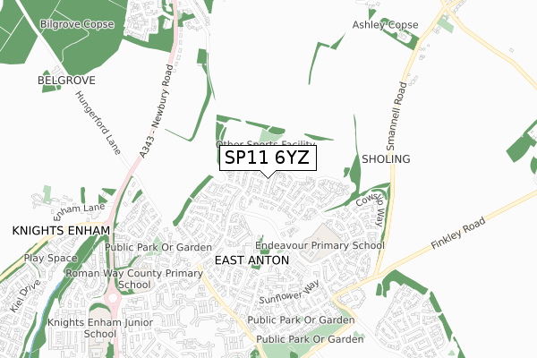 SP11 6YZ map - small scale - OS Open Zoomstack (Ordnance Survey) SP11 6YZ map - small scale - OS Open Zoomstack (Ordnance Survey)