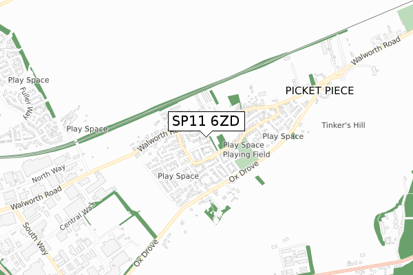 SP11 6ZD map - small scale - OS Open Zoomstack (Ordnance Survey) SP11 6ZD map - small scale - OS Open Zoomstack (Ordnance Survey)