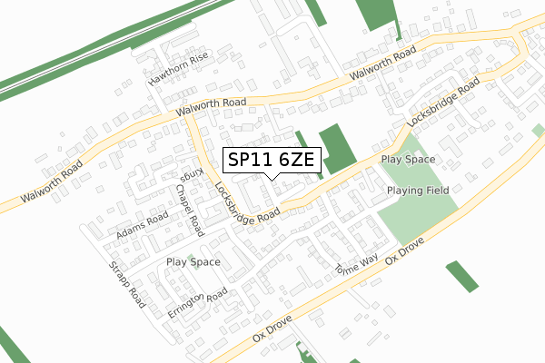 SP11 6ZE map - large scale - OS Open Zoomstack (Ordnance Survey)