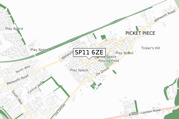 SP11 6ZE map - small scale - OS Open Zoomstack (Ordnance Survey) SP11 6ZE map - small scale - OS Open Zoomstack (Ordnance Survey)