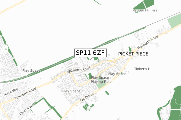 SP11 6ZF map - small scale - OS Open Zoomstack (Ordnance Survey)