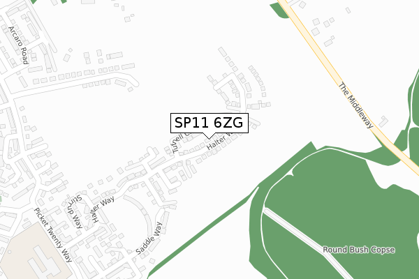 SP11 6ZG map - large scale - OS Open Zoomstack (Ordnance Survey)