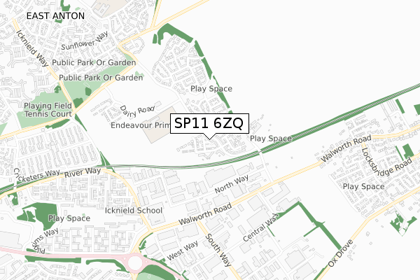 SP11 6ZQ map - small scale - OS Open Zoomstack (Ordnance Survey)