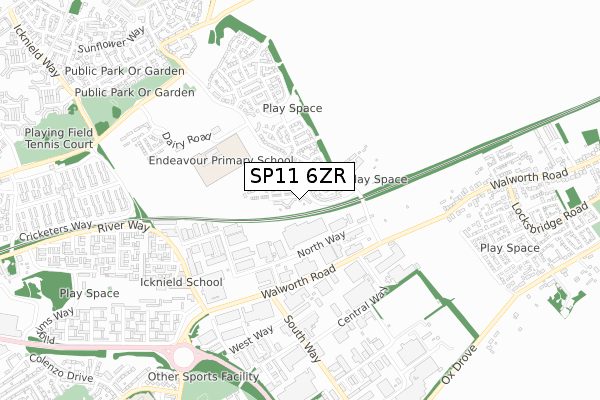 SP11 6ZR map - small scale - OS Open Zoomstack (Ordnance Survey)