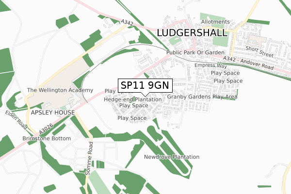 SP11 9GN map - small scale - OS Open Zoomstack (Ordnance Survey) SP11 9GN map - small scale - OS Open Zoomstack (Ordnance Survey)