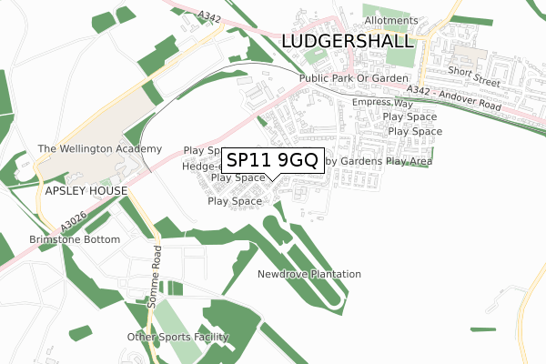 SP11 9GQ map - small scale - OS Open Zoomstack (Ordnance Survey) SP11 9GQ map - small scale - OS Open Zoomstack (Ordnance Survey)