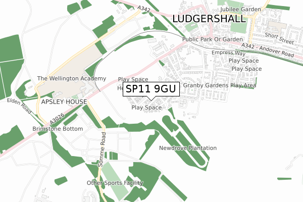 SP11 9GU map - small scale - OS Open Zoomstack (Ordnance Survey) SP11 9GU map - small scale - OS Open Zoomstack (Ordnance Survey)