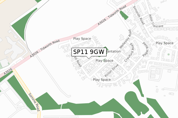 SP11 9GW map - large scale - OS Open Zoomstack (Ordnance Survey) SP11 9GW map - large scale - OS Open Zoomstack (Ordnance Survey)