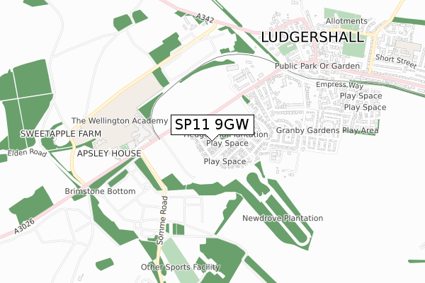 SP11 9GW map - small scale - OS Open Zoomstack (Ordnance Survey) SP11 9GW map - small scale - OS Open Zoomstack (Ordnance Survey)