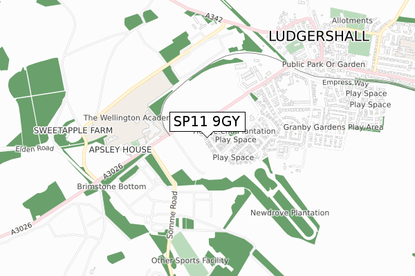 SP11 9GY map - small scale - OS Open Zoomstack (Ordnance Survey) SP11 9GY map - small scale - OS Open Zoomstack (Ordnance Survey)