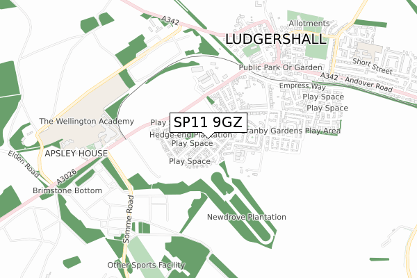 SP11 9GZ map - small scale - OS Open Zoomstack (Ordnance Survey) SP11 9GZ map - small scale - OS Open Zoomstack (Ordnance Survey)