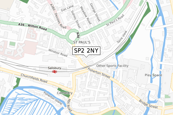 SP2 2NY map - large scale - OS Open Zoomstack (Ordnance Survey) SP2 2NY map - large scale - OS Open Zoomstack (Ordnance Survey)