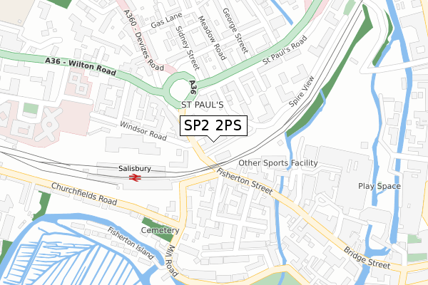 SP2 2PS map - large scale - OS Open Zoomstack (Ordnance Survey) SP2 2PS map - large scale - OS Open Zoomstack (Ordnance Survey)