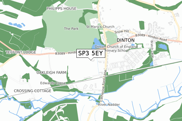 SP3 5EY map - small scale - OS Open Zoomstack (Ordnance Survey)