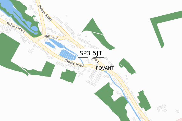 SP3 5JT map - large scale - OS Open Zoomstack (Ordnance Survey)