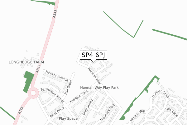 SP4 6PJ map - large scale - OS Open Zoomstack (Ordnance Survey)