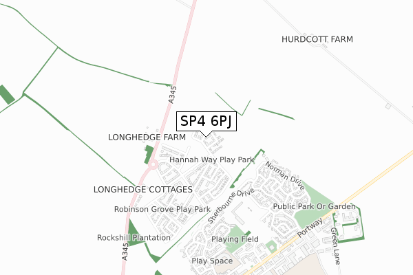 SP4 6PJ map - small scale - OS Open Zoomstack (Ordnance Survey)