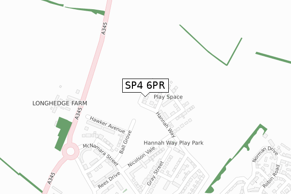 SP4 6PR map - large scale - OS Open Zoomstack (Ordnance Survey)