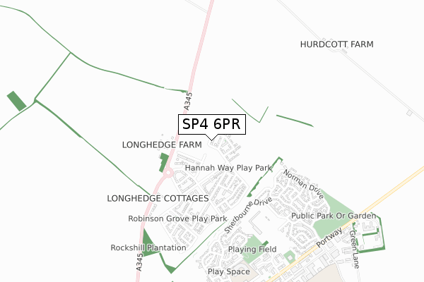 SP4 6PR map - small scale - OS Open Zoomstack (Ordnance Survey)