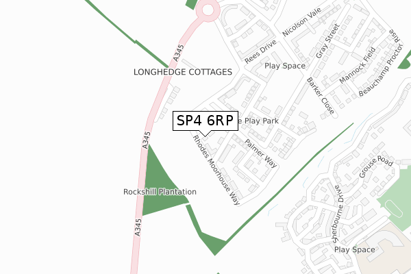 SP4 6RP map - large scale - OS Open Zoomstack (Ordnance Survey)