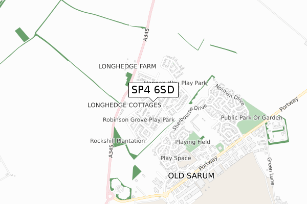 SP4 6SD map - small scale - OS Open Zoomstack (Ordnance Survey)