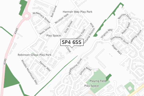 SP4 6SS map - large scale - OS Open Zoomstack (Ordnance Survey)