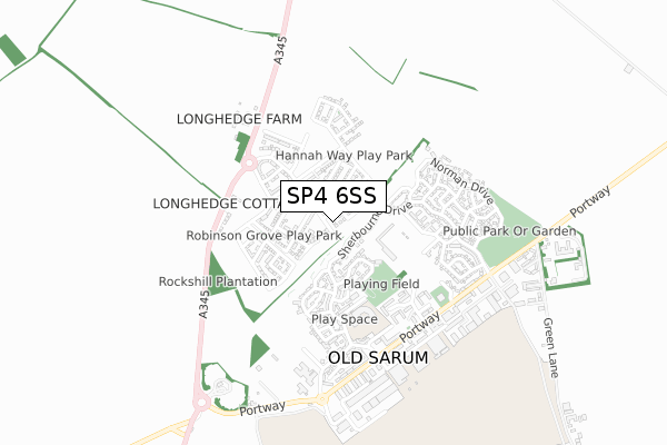 SP4 6SS map - small scale - OS Open Zoomstack (Ordnance Survey)