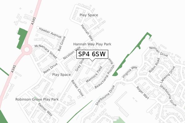 SP4 6SW map - large scale - OS Open Zoomstack (Ordnance Survey)