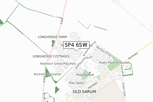 SP4 6SW map - small scale - OS Open Zoomstack (Ordnance Survey)