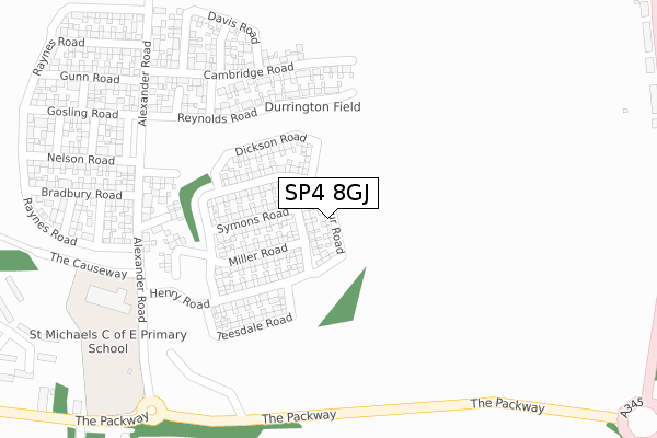 SP4 8GJ map - large scale - OS Open Zoomstack (Ordnance Survey) SP4 8GJ map - large scale - OS Open Zoomstack (Ordnance Survey)