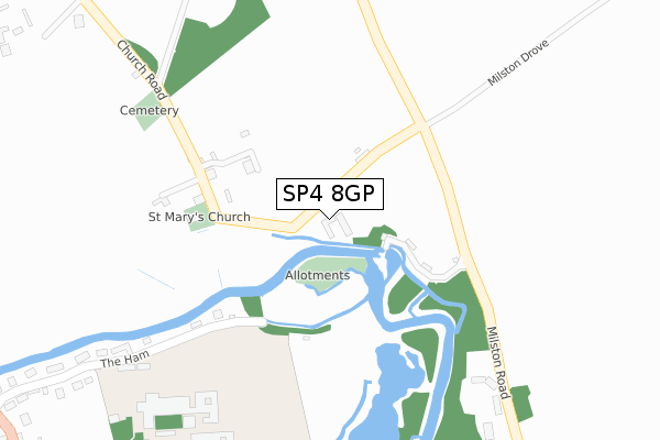 SP4 8GP map - large scale - OS Open Zoomstack (Ordnance Survey)